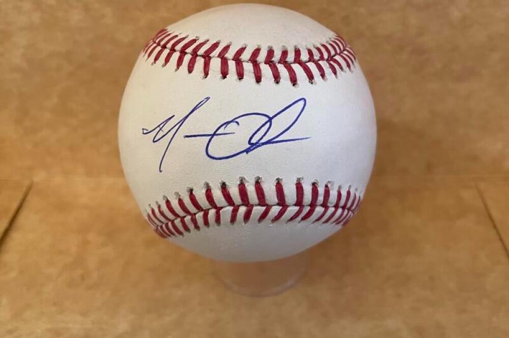 MATT OLSON BRAVES SIGNED AUTOGRAPHED M.L. BASEBALL BECKETT AUTH