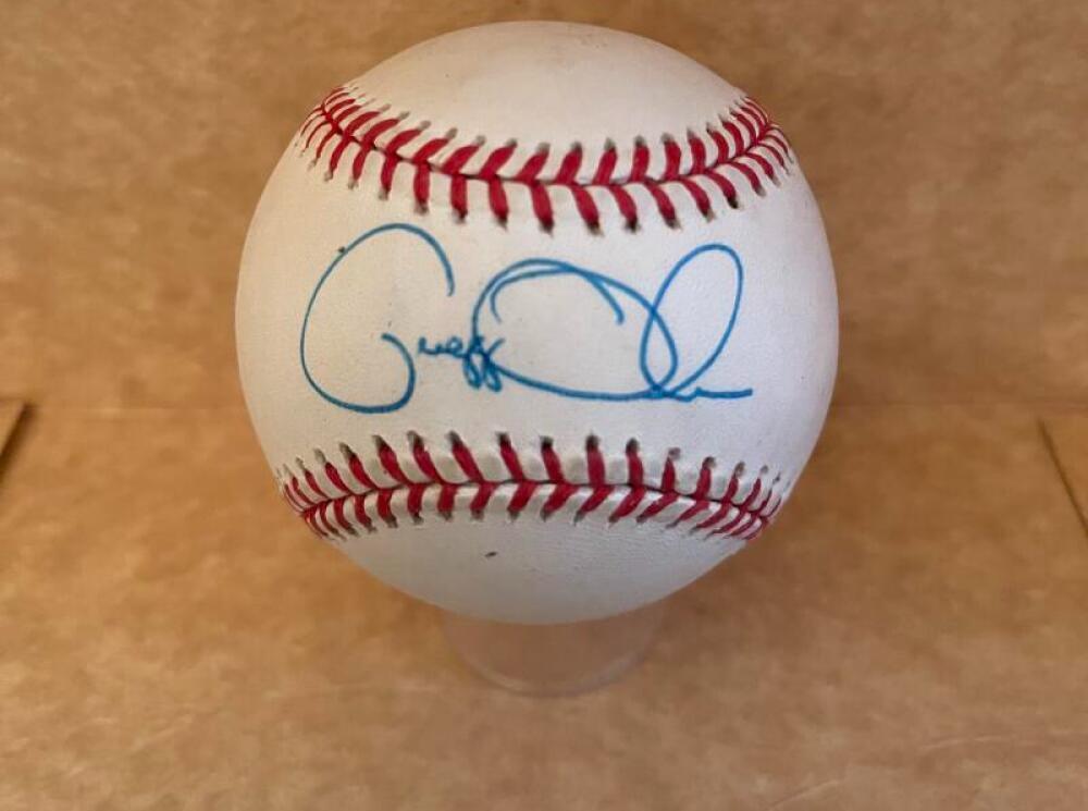 GREGG OLSON ORIOLES/PIRATES SIGNED VINTAGE N.L. BASEBALL BECKETT AUTH
