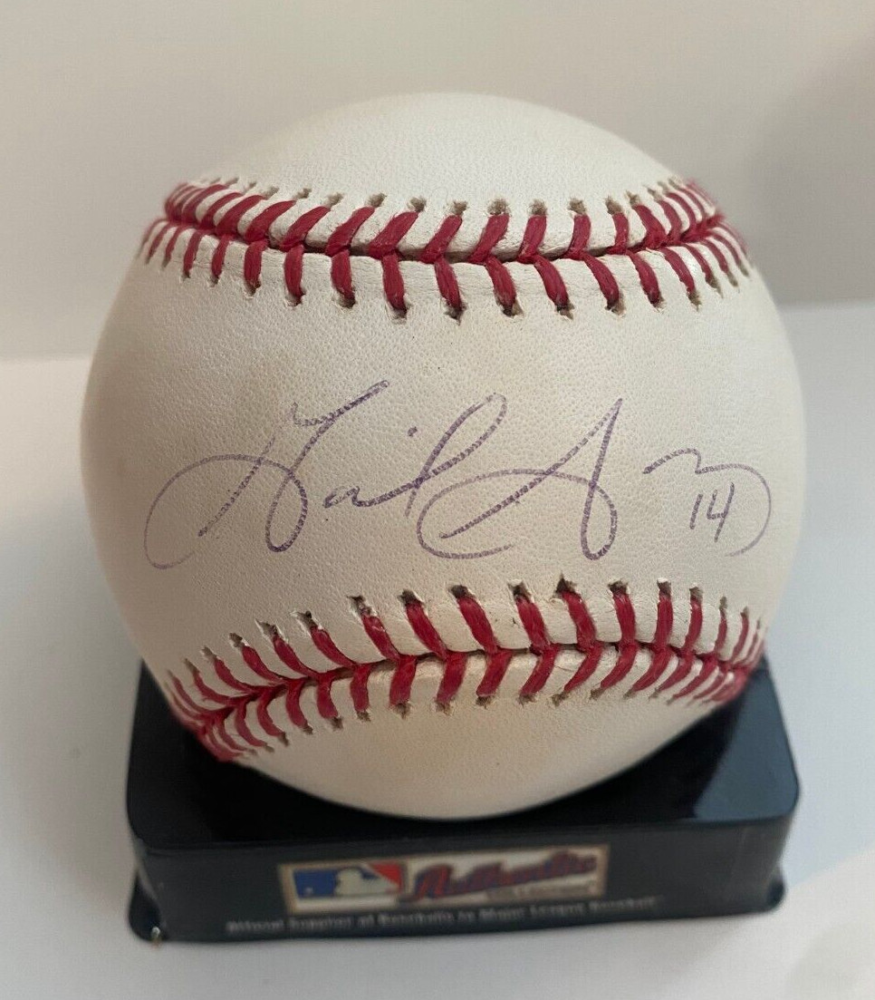 GABY SANCHEZ MARLINS/PIRATES SIGNED AUTO MAJOR LEAGUE BASEBALL W/COA W/CUBE