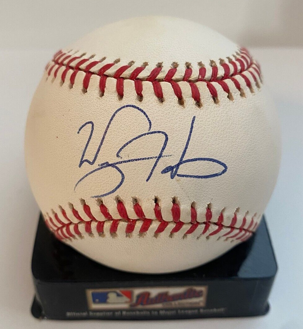 WES HELMS FLORIDA MARLINS SIGNED AUTOGRAPHED AUTO N.L. BASEBALL W/COA W/CUBE
