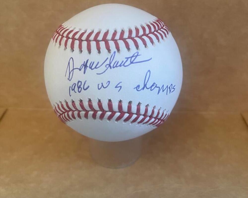 RAFAEL SANTANA METS 1986 WS CHAMPS SIGNED AUTO M.L. BASEBALL BECKETT AUTH