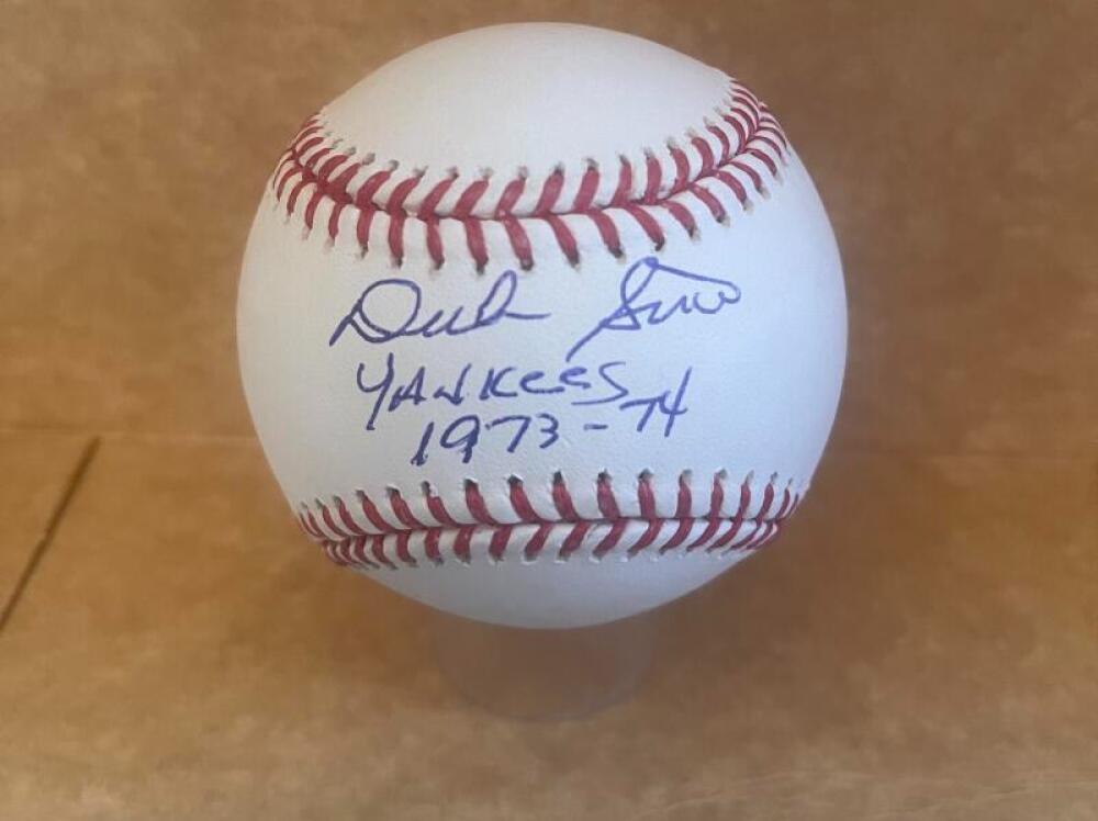DUKE SIMS YANKEES 1973-74 SIGNED AUTO M.L. BASEBALL BECKETT AUTH