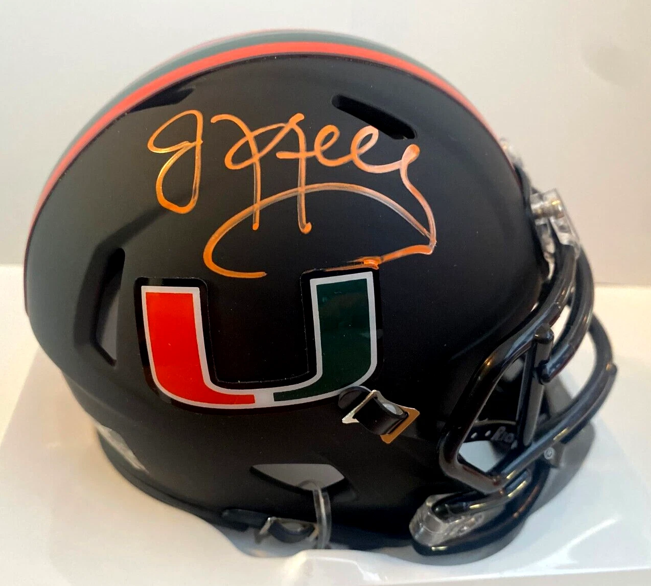 JIM KELLY MIAMI HURRICANES COLLEGE SIGNED AUTOGRAPHED AUTO MINI HELMET W/COA