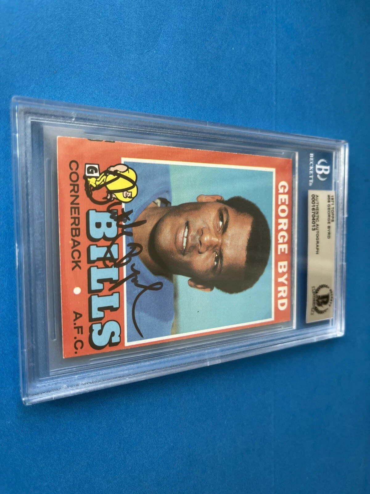 George Byrd Bills 1971 Topps Card Signed Auto Beckett BAS Slabbed