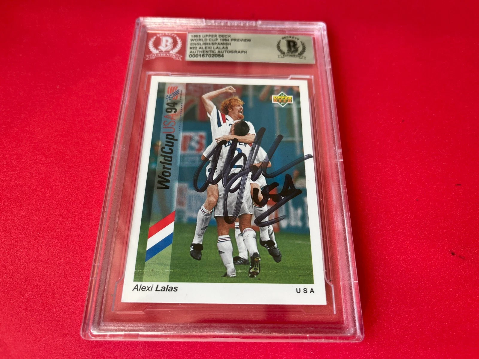 Alexi Lalas TEAM USA 1993 Upper Deck Card Signed Auto Beckett BAS Slabbed