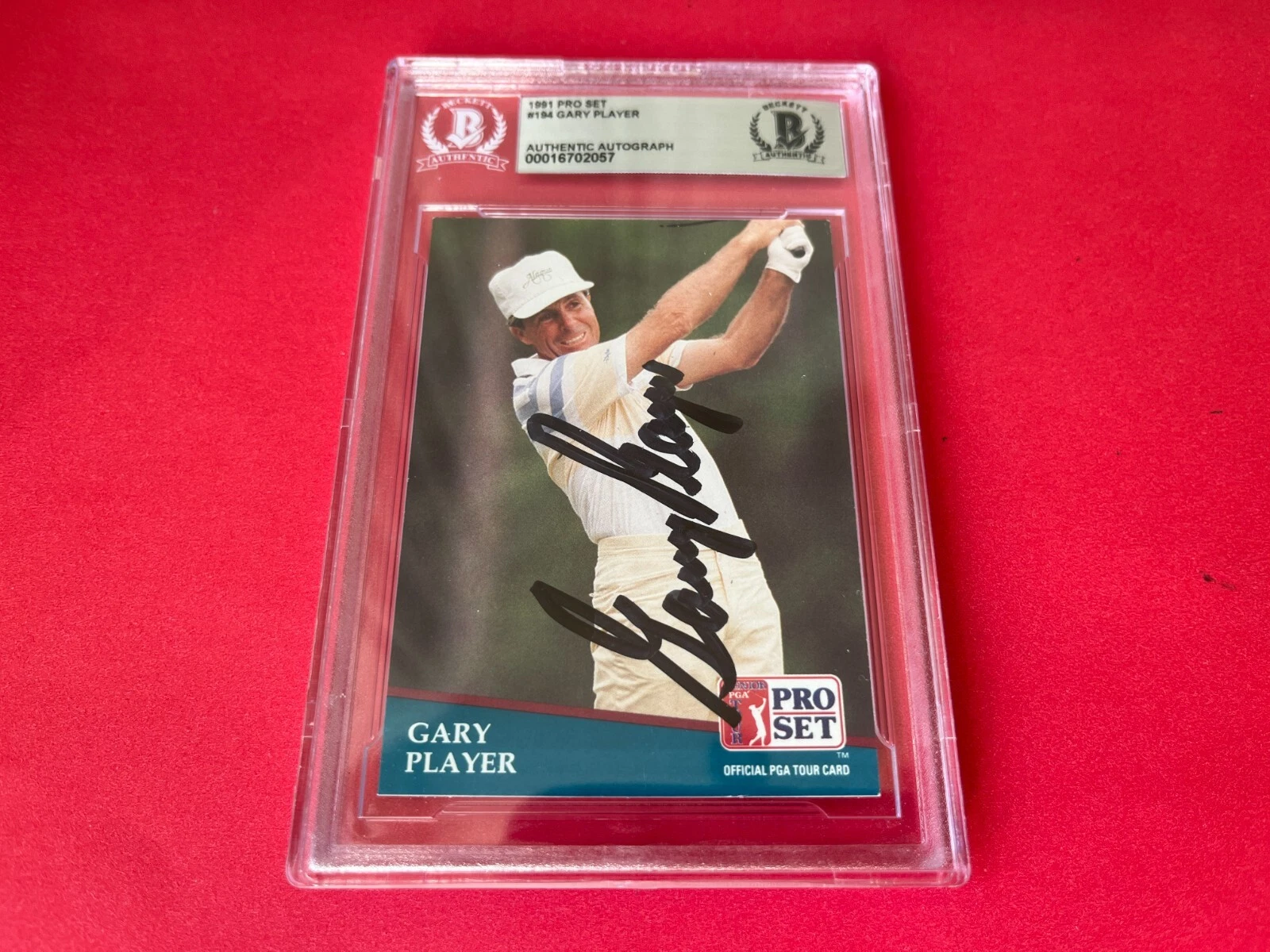 Gary Player Masters 1991 Pro Set GOLF Card Signed Auto Beckett BAS Slabbed