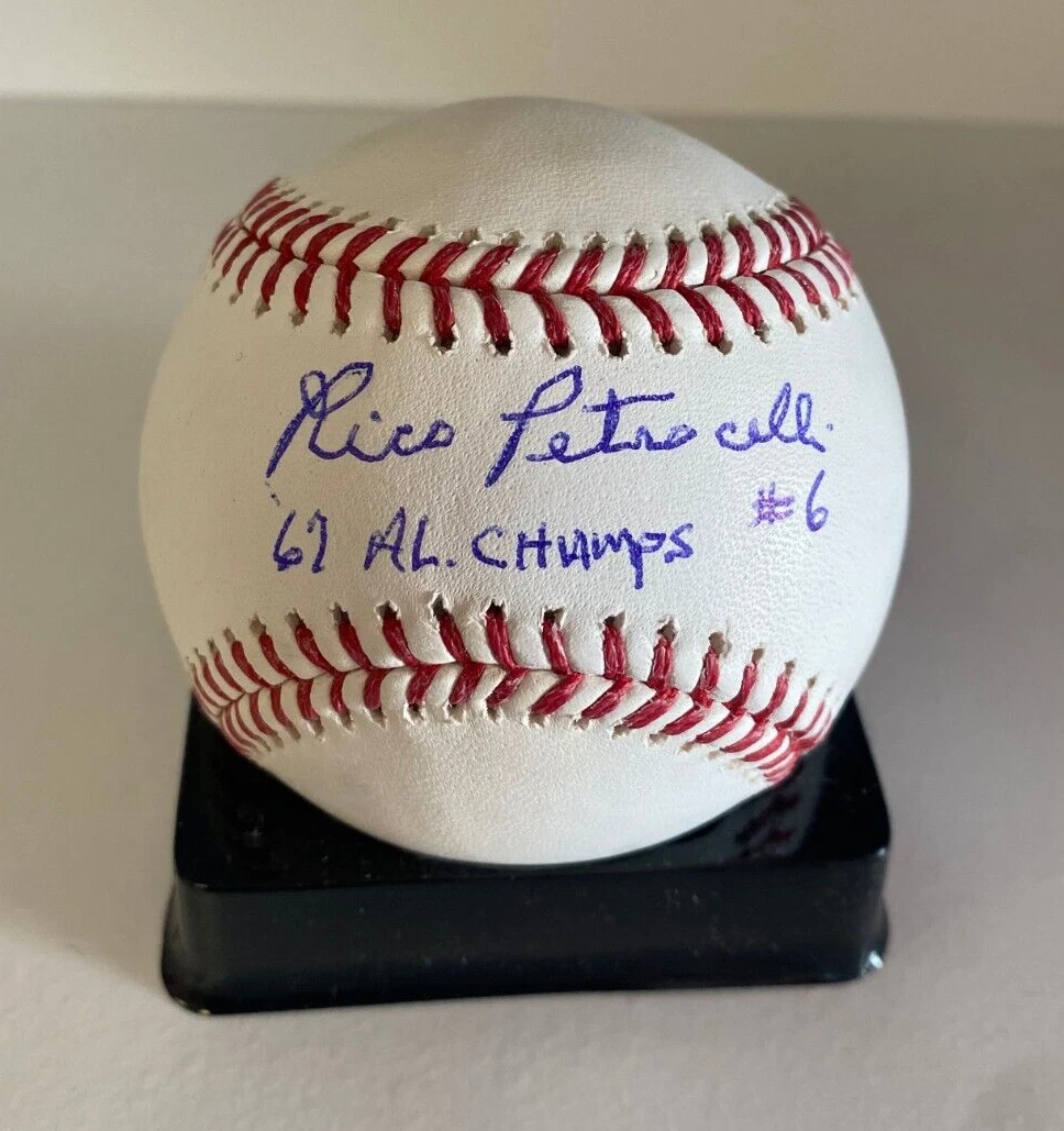 RICO PETROCELLI RED SOX 67 A.L. CHAMPS #6 SIGNED AUTO M.L. BASEBALL BECKETT