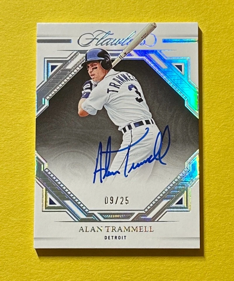 2023 PANINI FLAWLESS ALAN TRAMMELL SHADOW SIGNATURES AUTO /25 #SS-AT DETROIT HOF