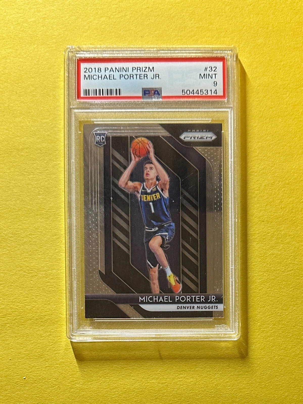 2018 PANINI PRIZM MICHAEL PORTER JR ROOKIE CARD #32 PSA MINT 9 NUGGETS