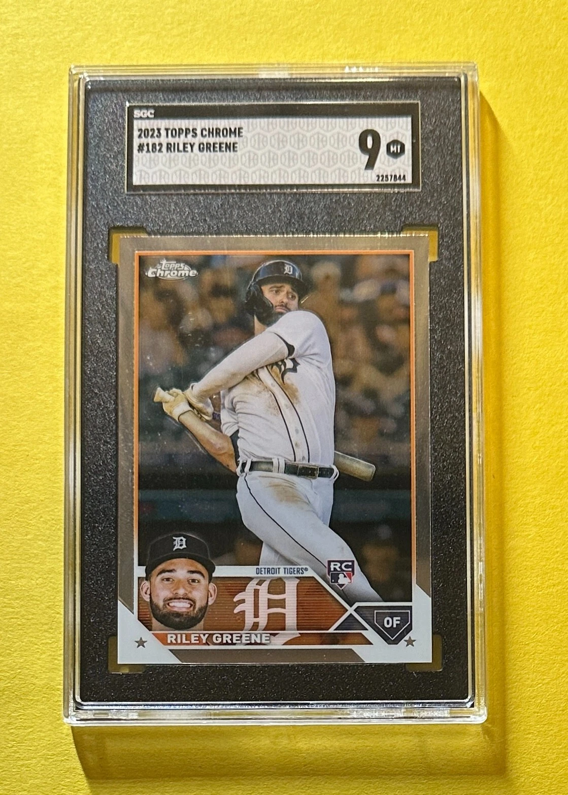 2023 TOPPS CHROME RILEY GREENE ROOKIE CARD #182 SGC MT 9 TIGERS