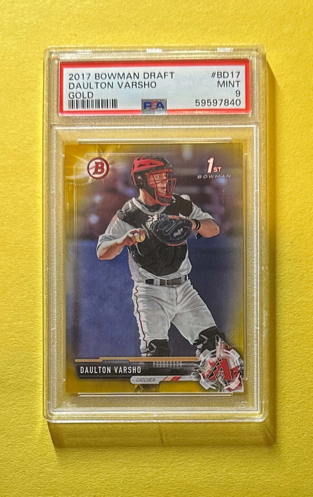 2017 BOWMAN DRAFT DAULTON VARSHO GOLD PAPER /50 #BD-17 PSA MINT 9