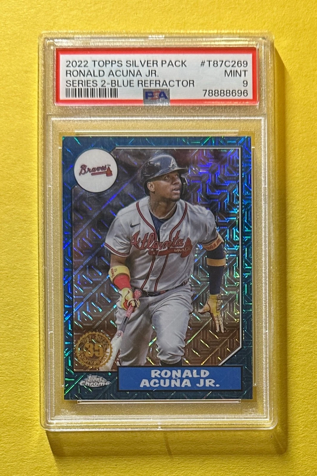 2022 TOPPS SILVER PACK RONALD ACUNA JR SERIES 2 BLUE /150 #T87C2-69 PSA MINT 9