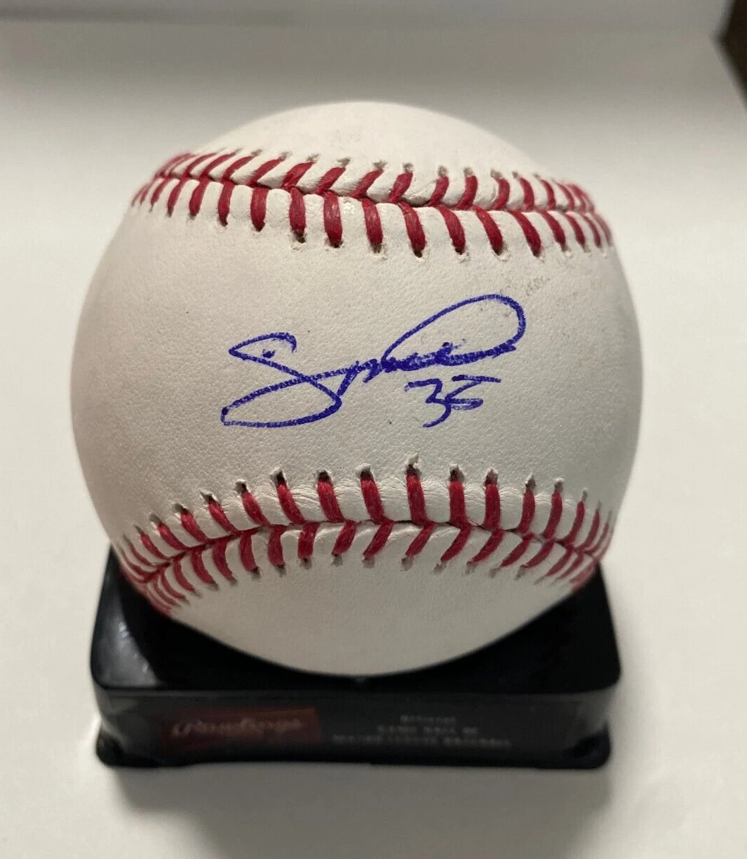 SANDY BAEZ DETROIT TIGERS SIGNED AUTOGRAPHED M.L. BASEBALL BECKETT