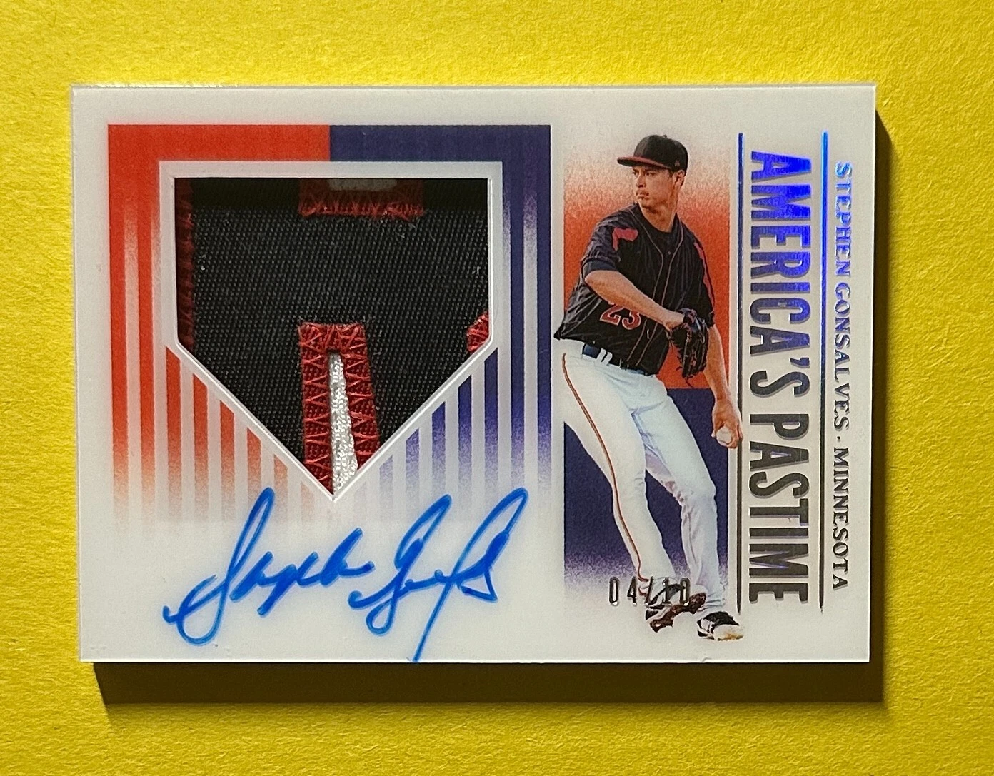 2019 PANINI CHRONICLES STEPHEN GONSALVES AMERICA'S PASTIME RPA #APS-SG MINNESOTA