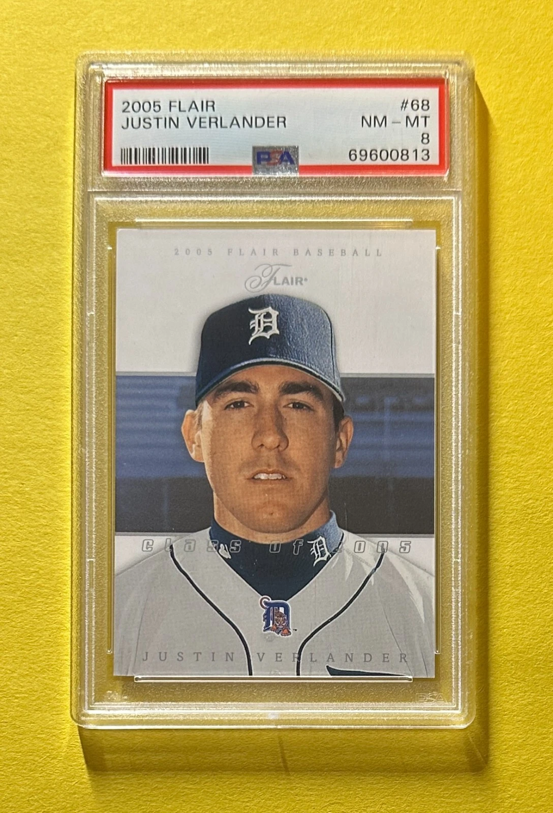 2005 FLAIR JUSTIN VERLANDER /699 #68 PSA NM-MT 8 TIGERS