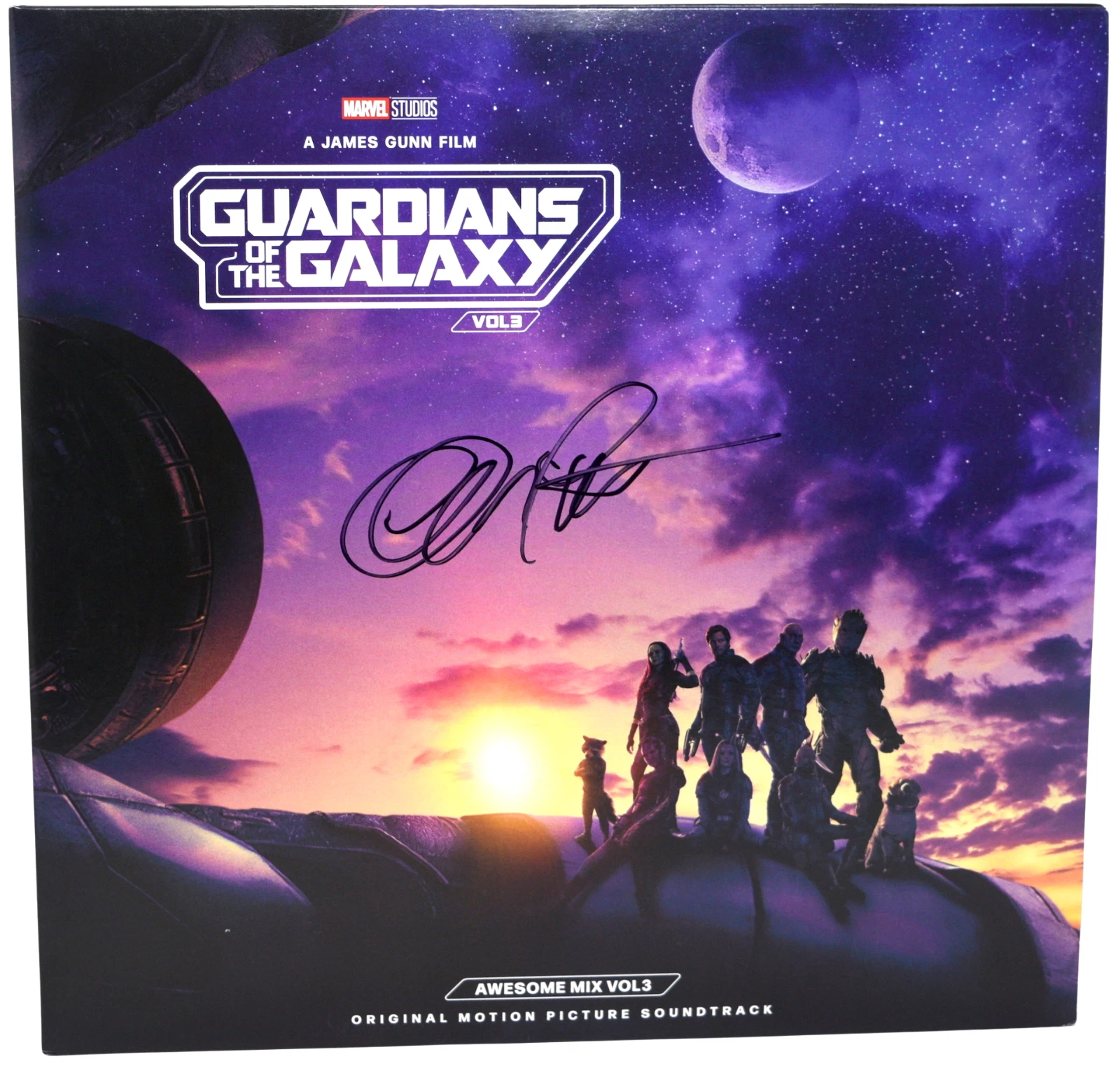 Chris Pratt Signed Autograph Guardians of The Galaxy 3 Vinyl Record Beckett COA