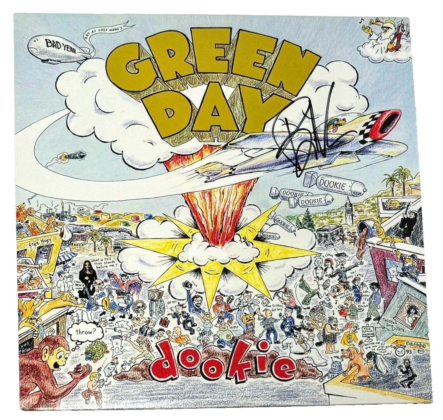 Billie Joe Armstrong Signed Autograph Green Day Dookie Vinyl Record LP BAS COA