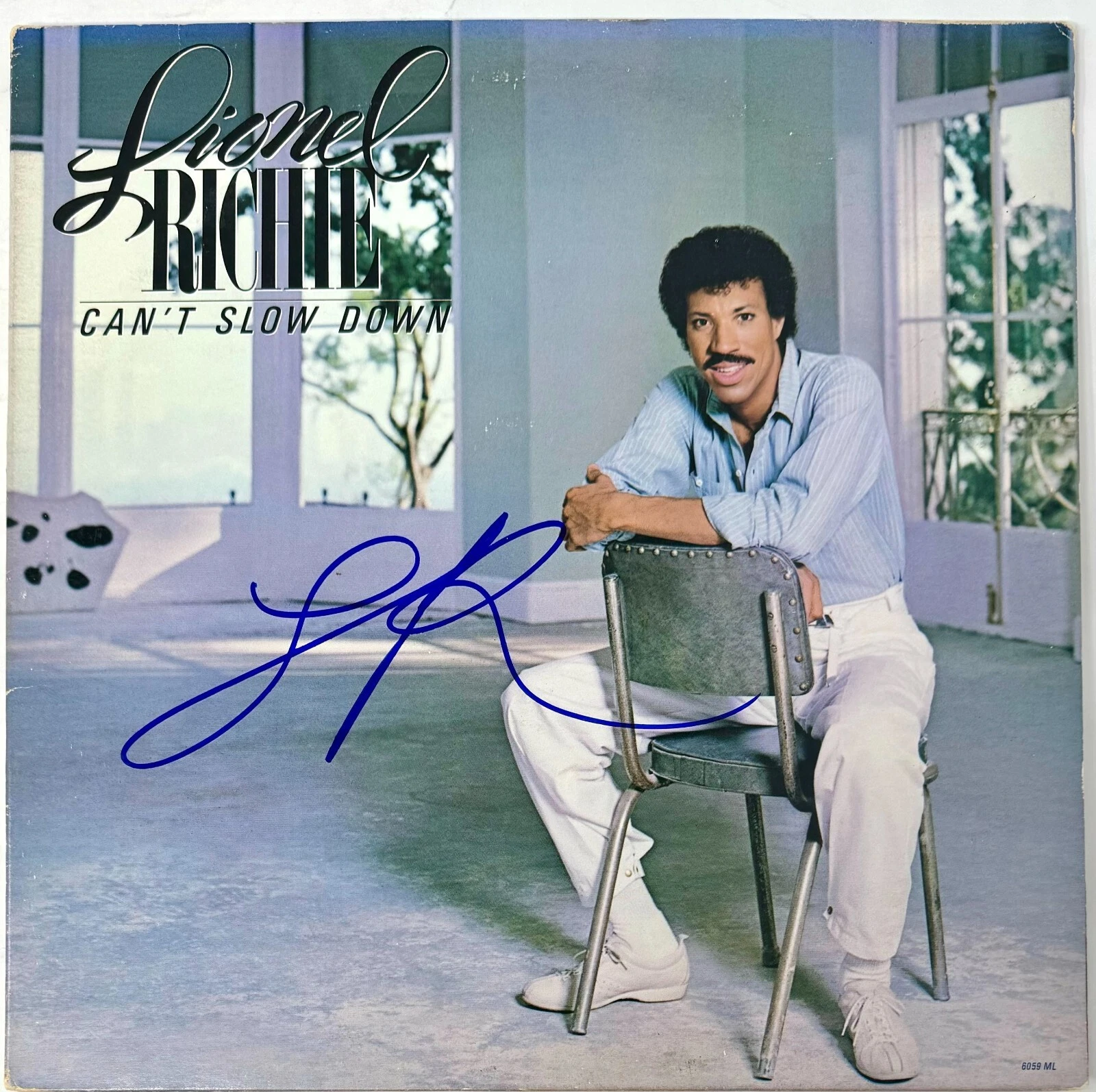 Lionel Richie Signed Autograph Can't Slow Down Vinyl Record Album LP Beckett COA