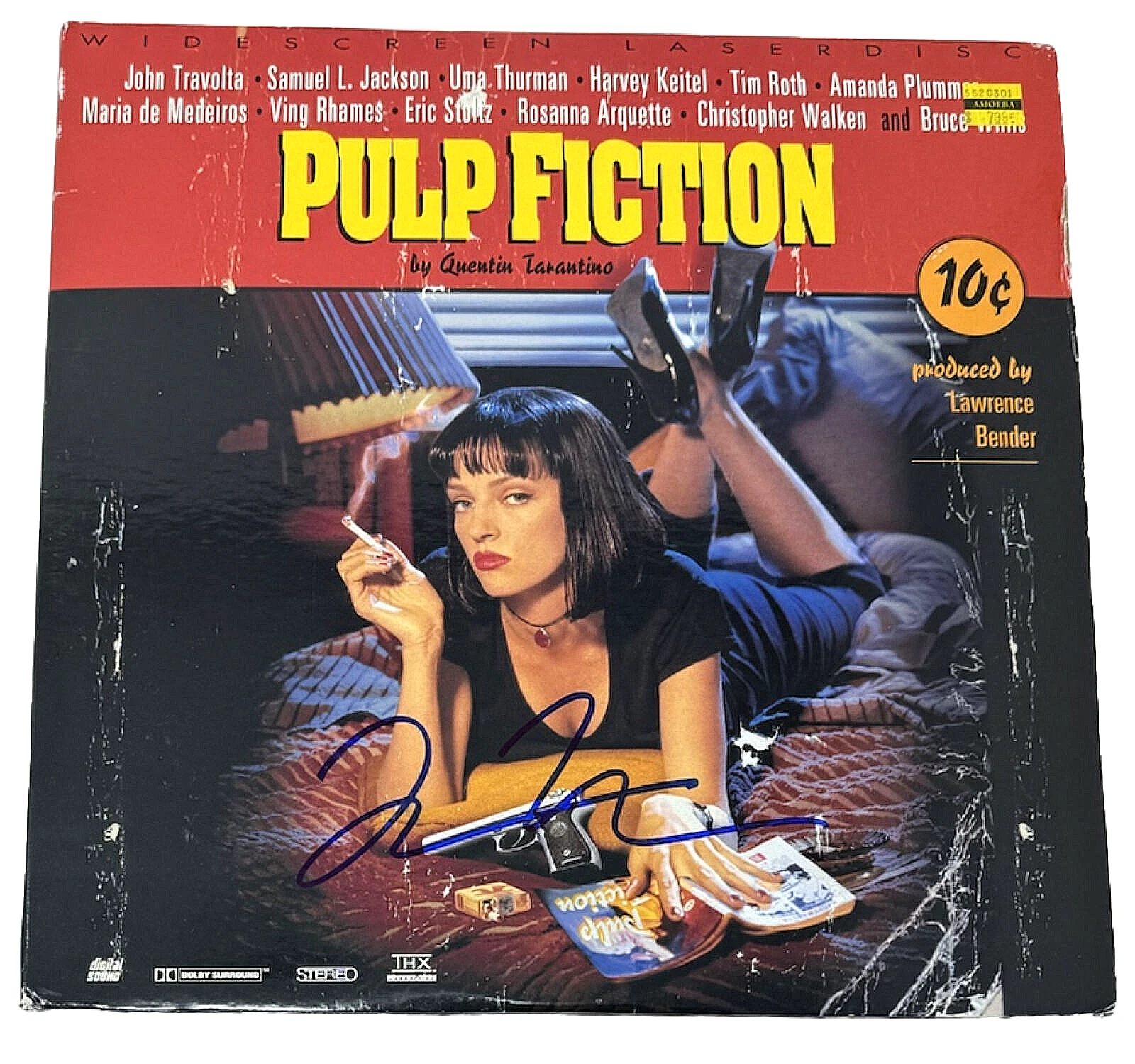Quentin Tarantino Signed Autograph Pulp Fiction Movie Laserdisc Beckett COA