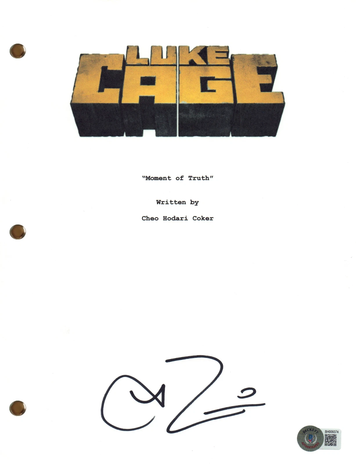 Theo Rossi Signed Autograph Luke Cage Pilot Episode Script Beckett COA