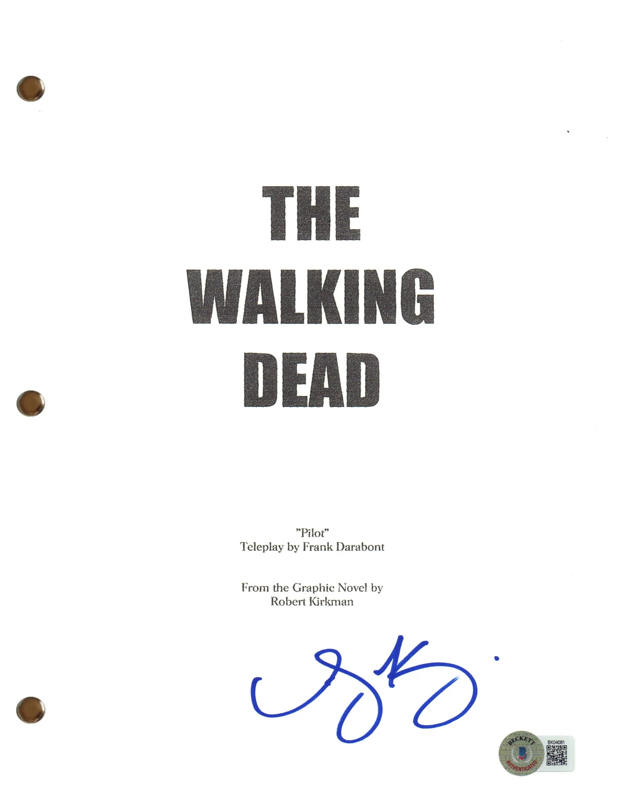 Emily Kinney Signed Autograph The Walking Dead Pilot Episode Script Beckett COA