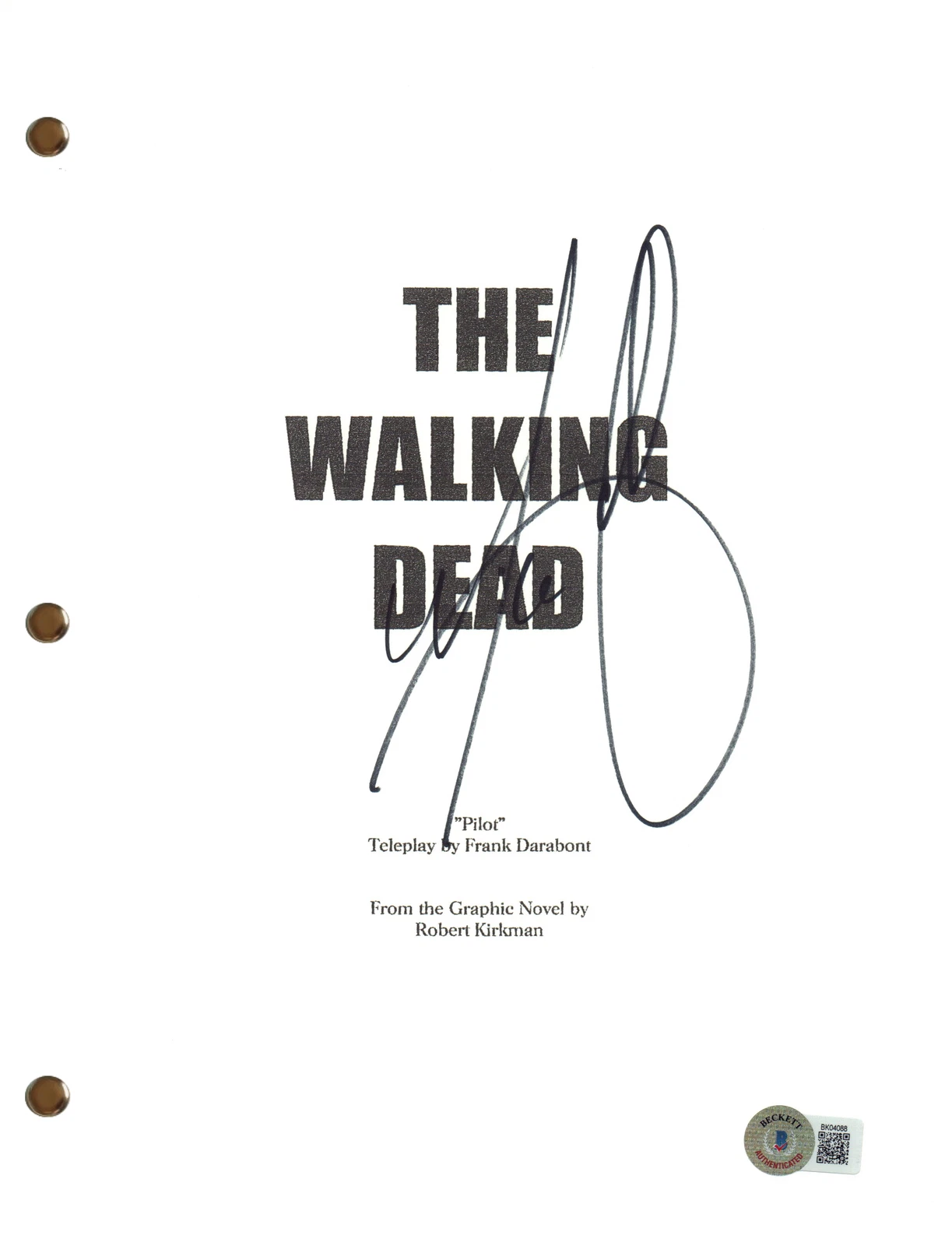 Michael Cudlitz Signed Autograph The Walking Dead Full Pilot Script Beckett COA