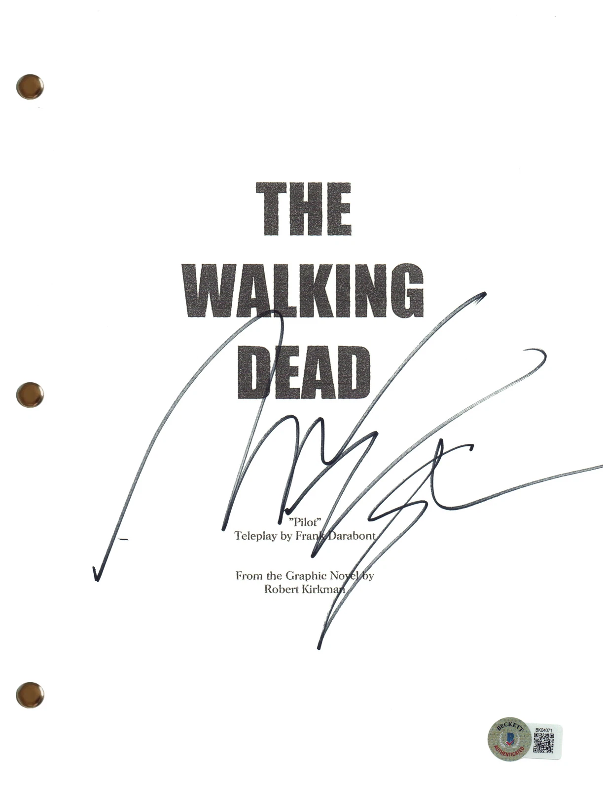 Michael James Shaw Signed Autograph The Walking Dead Pilot Script Beckett COA
