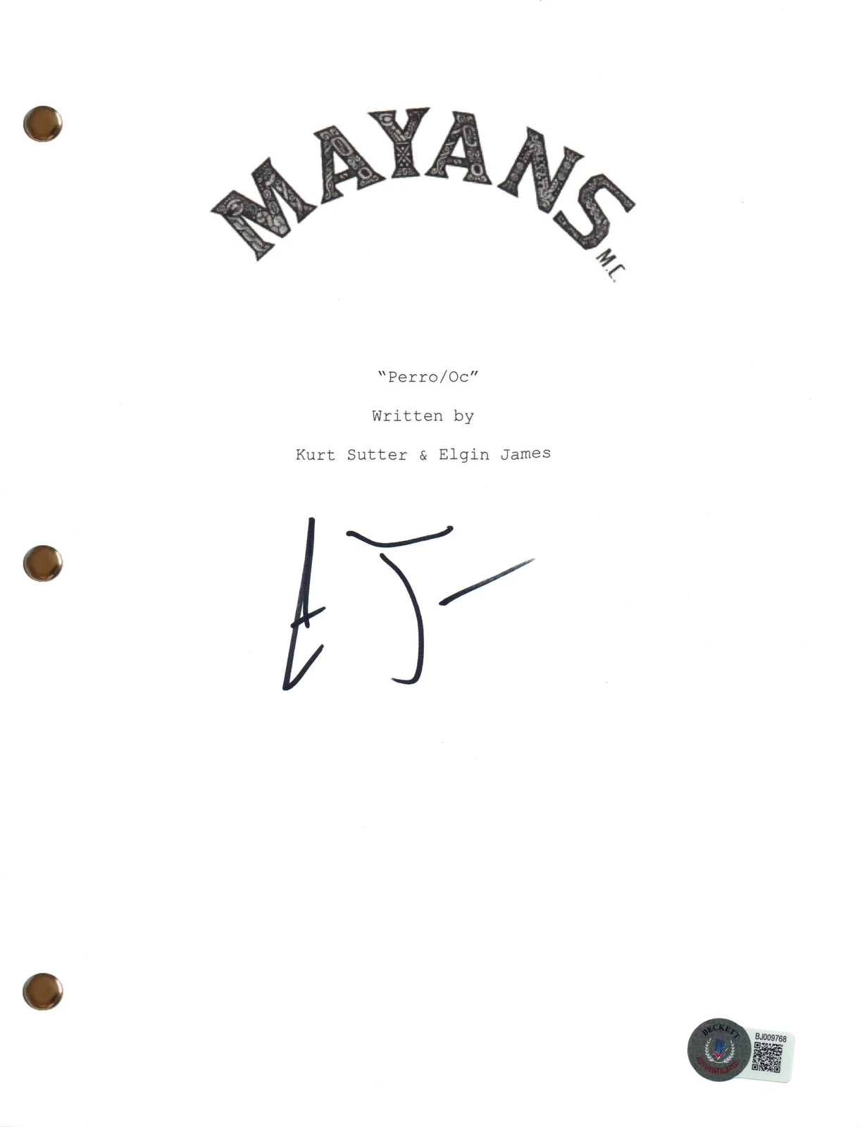 Elgin James Signed Autograph Mayans M.C Pilot Episode Script Creator Beckett COA
