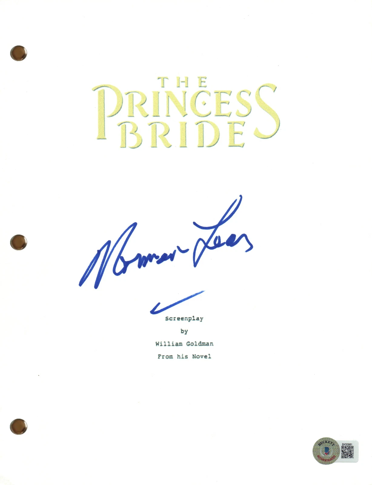 Norman Lear Signed Autograph The Princess Bride Movie Script Screenplay BAS COA