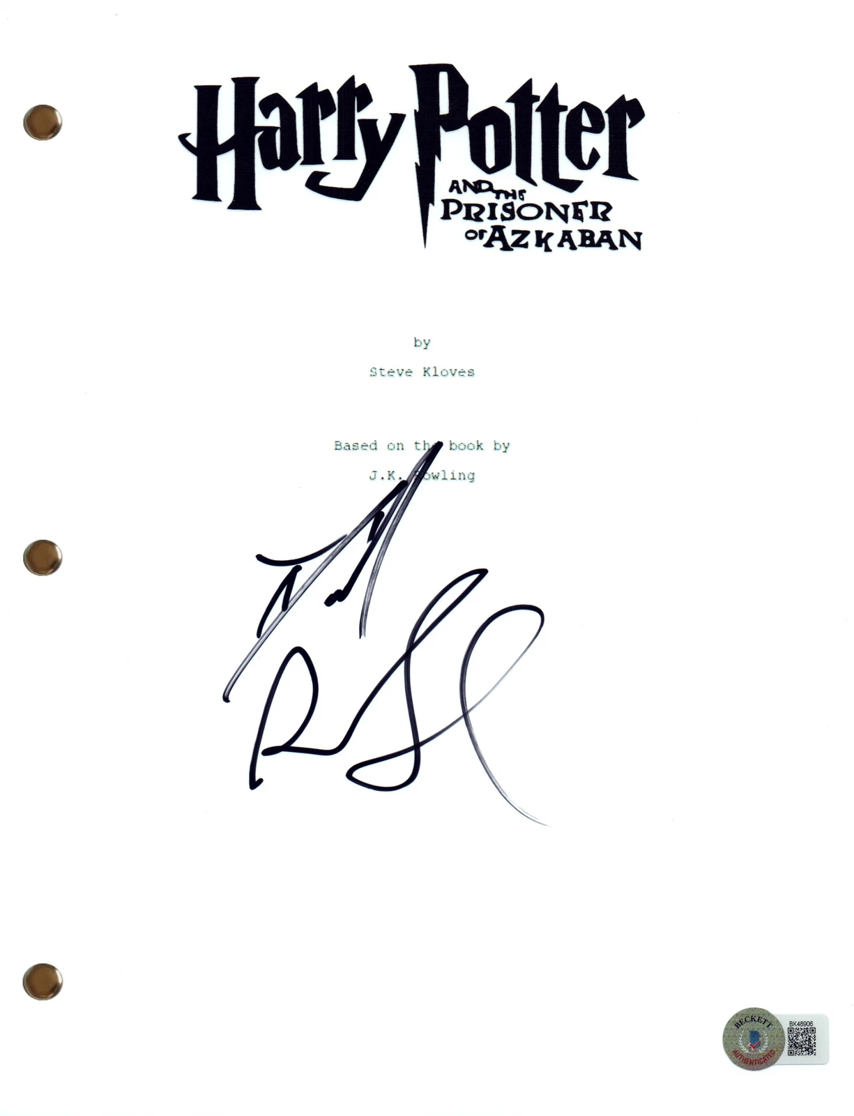 Daniel Radcliffe Signed Autograph Harry Potter Azkaban Movie Script Beckett COA
