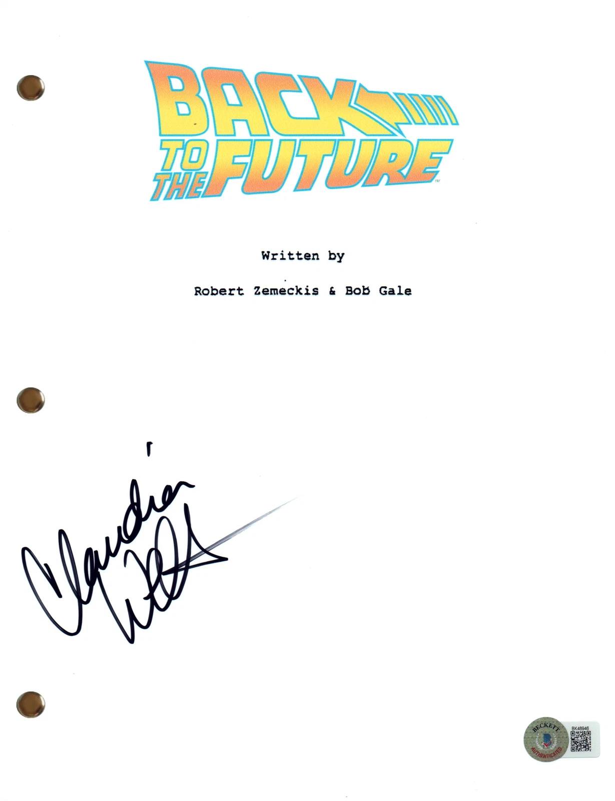 Claudia Wells Signed Autograph Back To The Future Full Movie Script Beckett COA