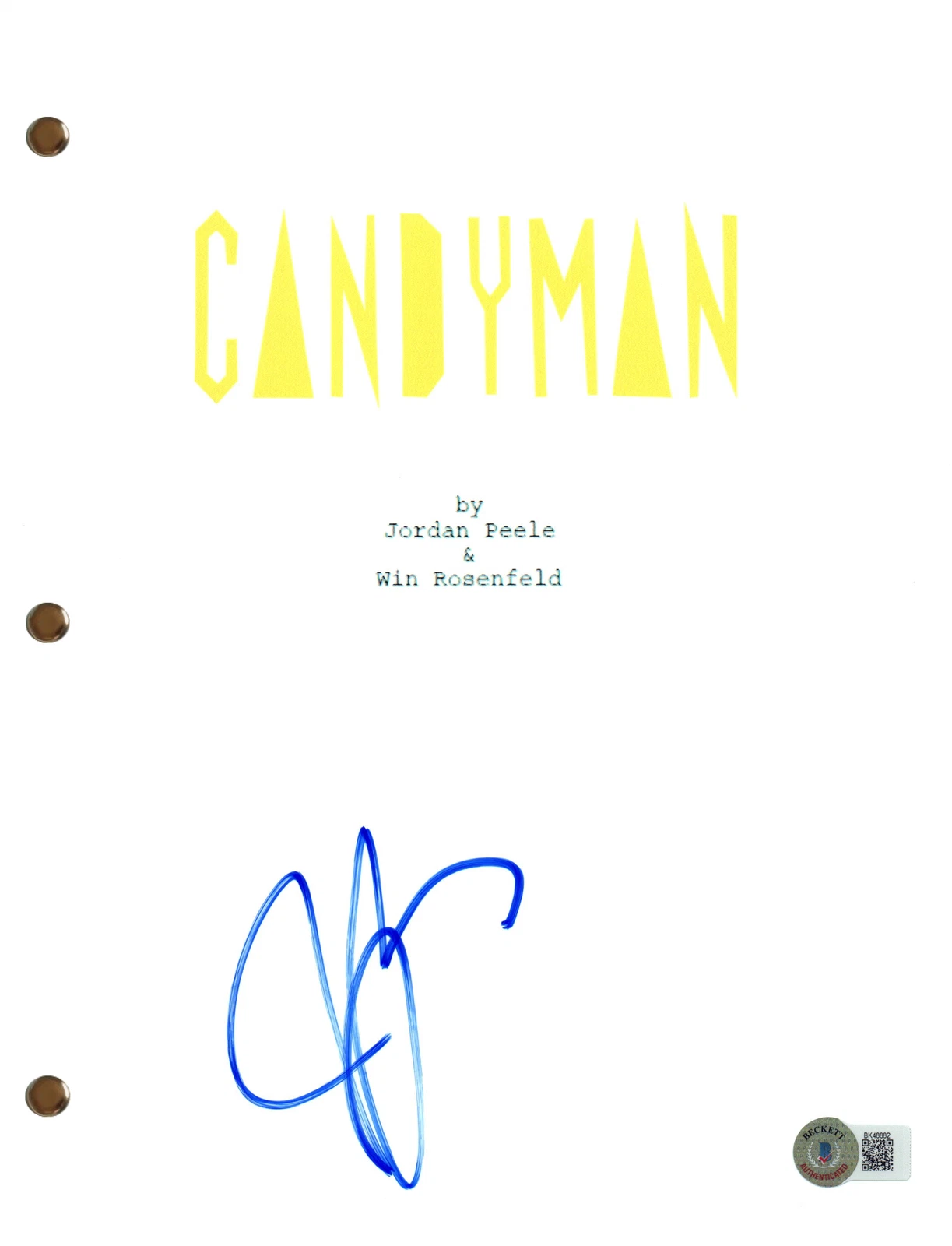 Jordan Peele Signed Autograph Candyman 2019 Movie Script Screenplay Beckett COA