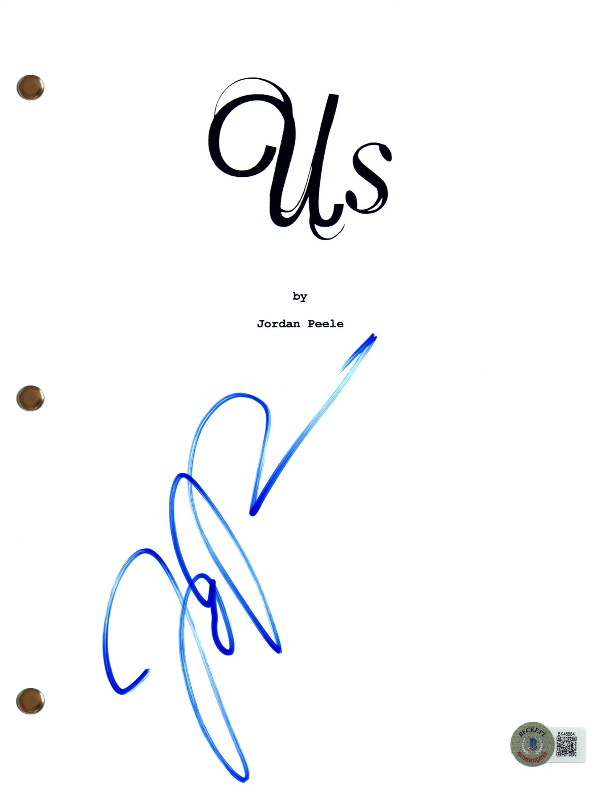 Jordan Peele Signed Autograph Us 2019 Movie Script Screenplay Horror Beckett COA