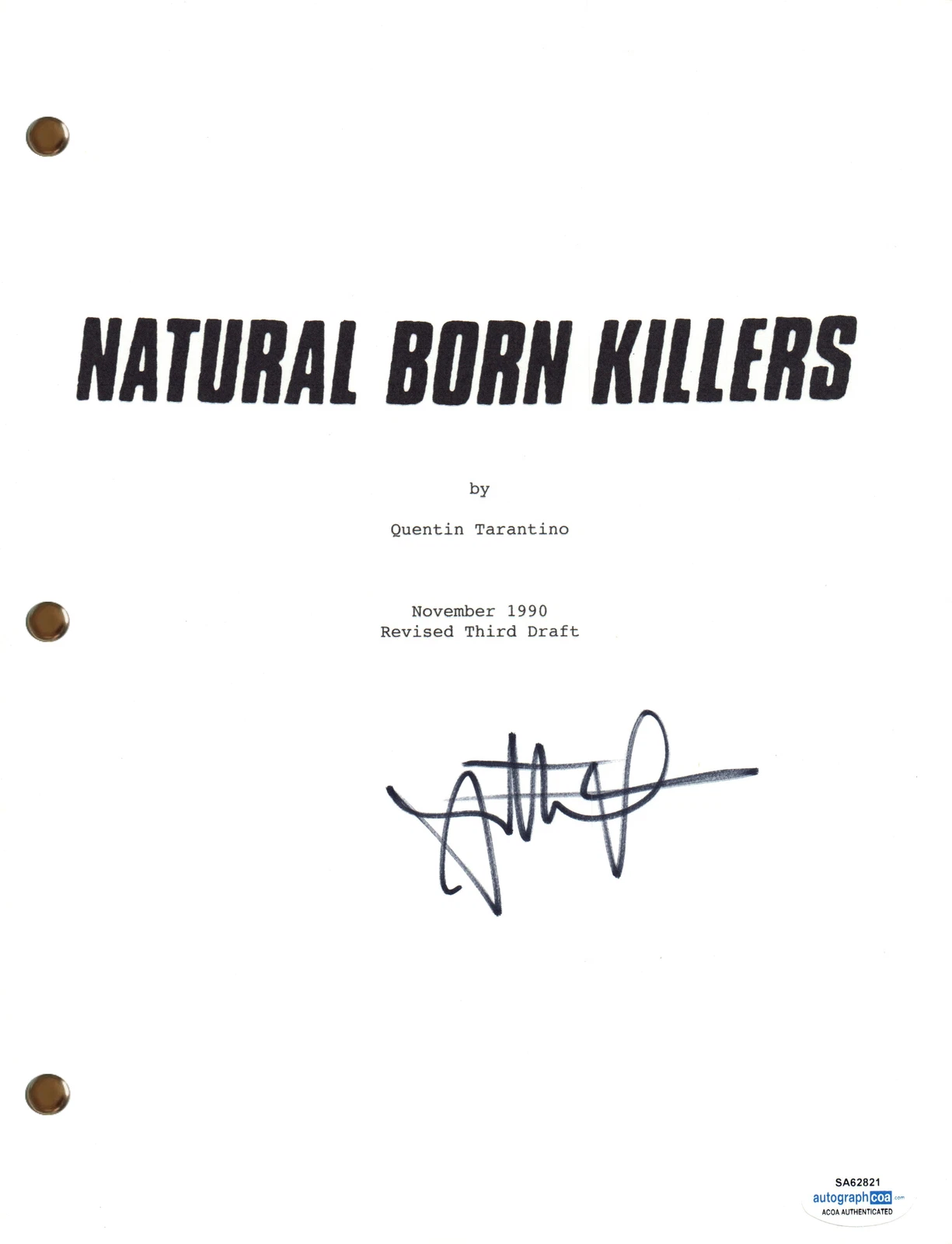 Juliette Lewis Signed Autograph Natural Born Killers Full Script Screenplay ACOA