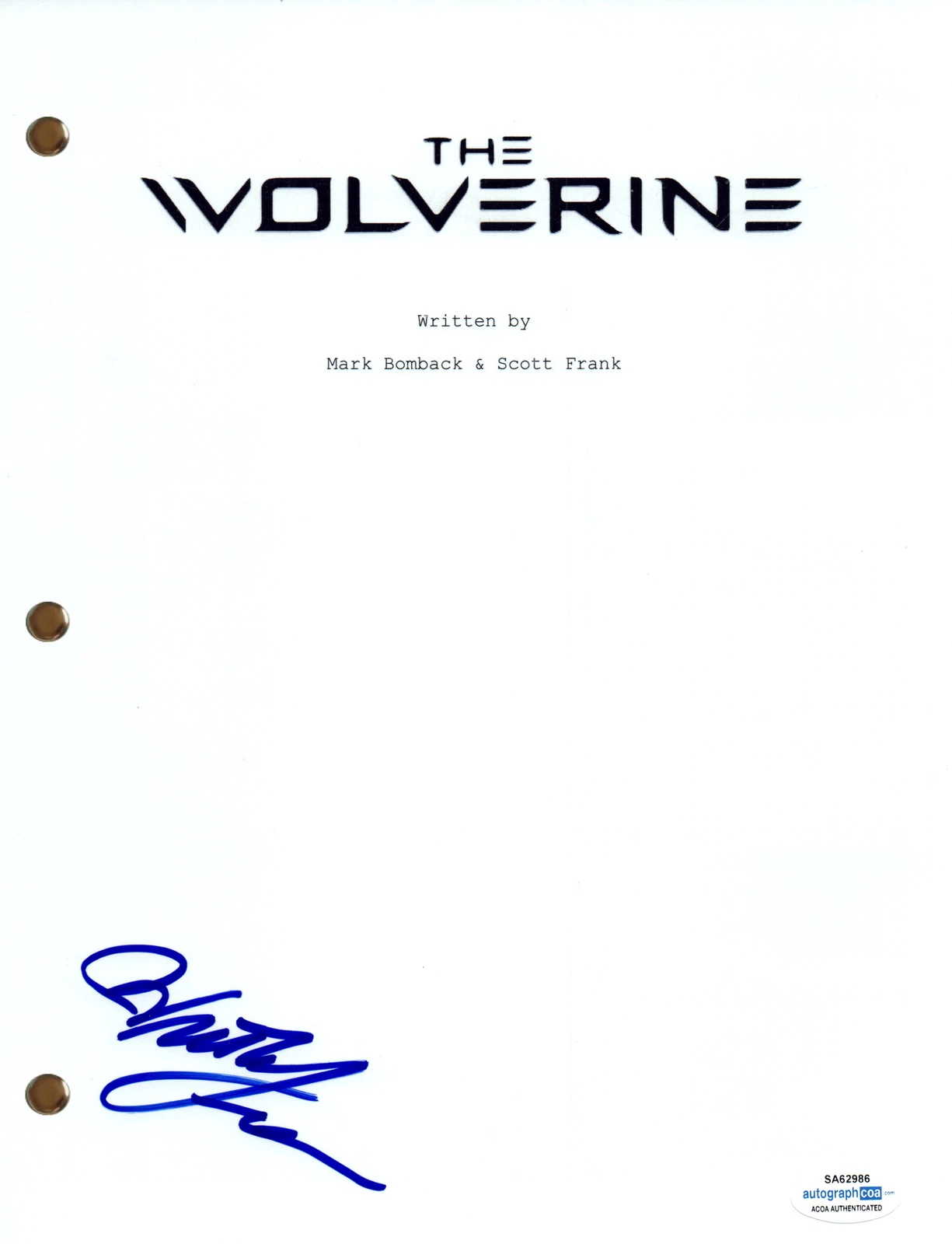 Will Yun Lee Signed Autograph The Wolverine Movie Script Screenplay ACOA COA