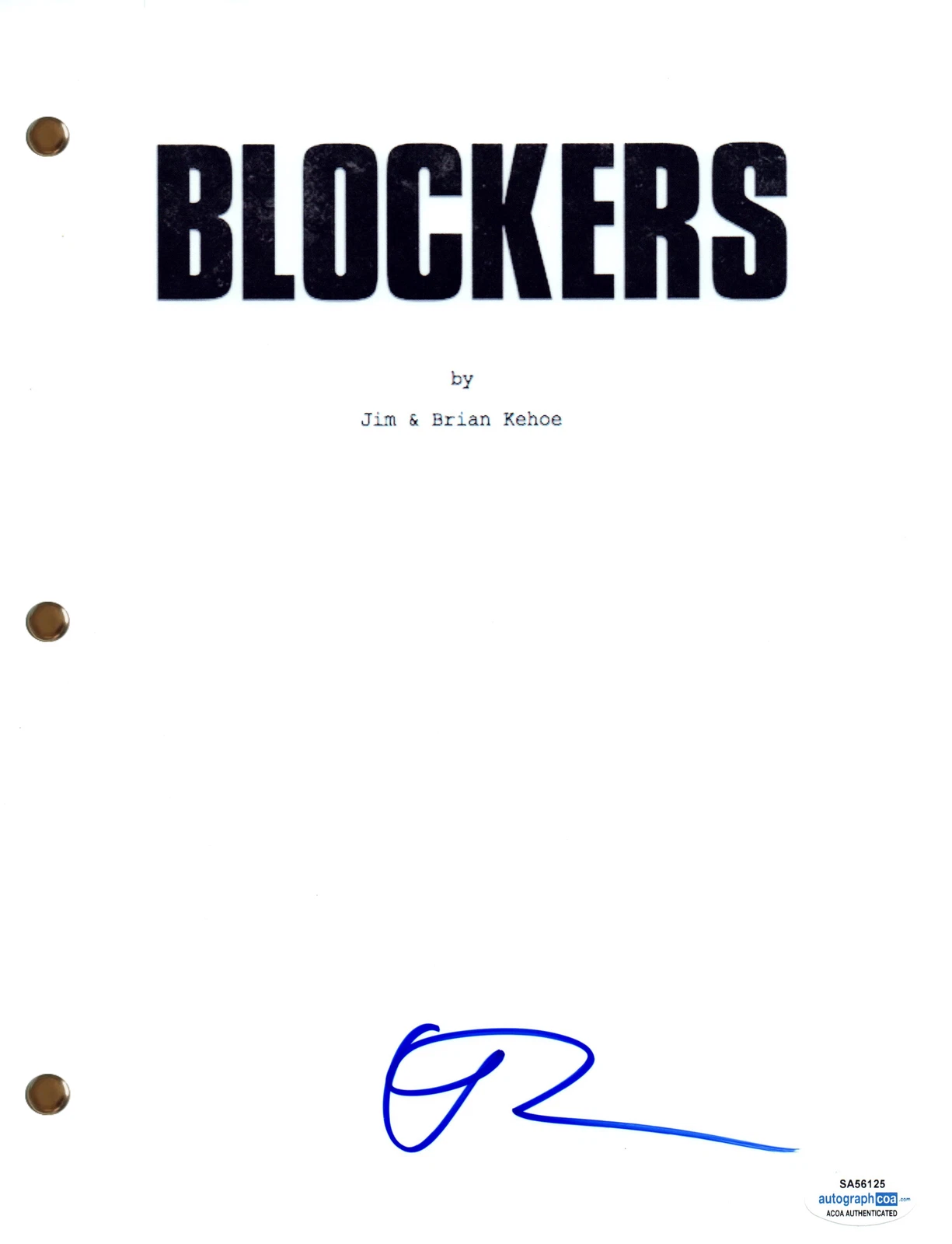 Gideon Adlon Signed Autograph Blockers Movie Script Full Screenplay ACOA COA