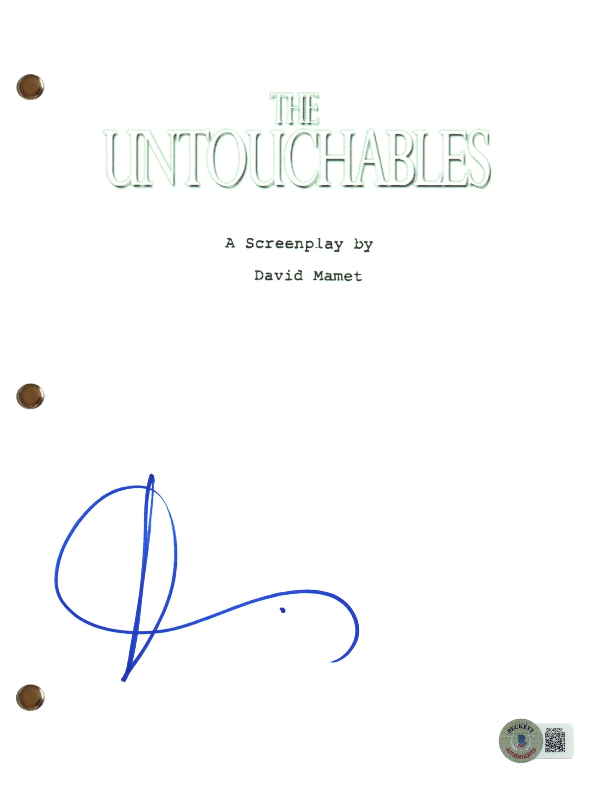 Andy Garcia Signed Autograph The Untouchables Full Script Screenplay Beckett COA