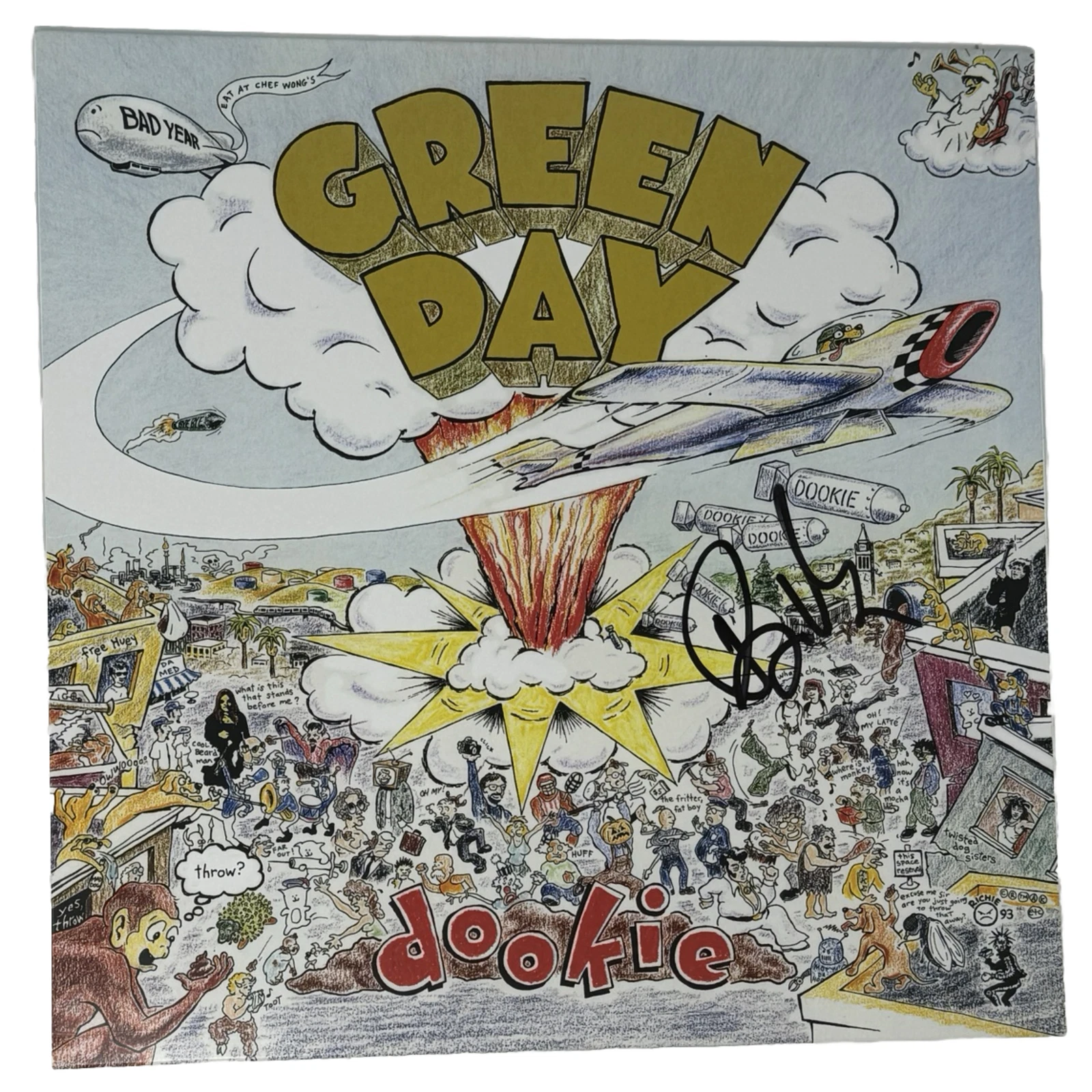 Billie Joe Armstrong Signed Autograph Green Day Dookie Vinyl Record LP BAS COA
