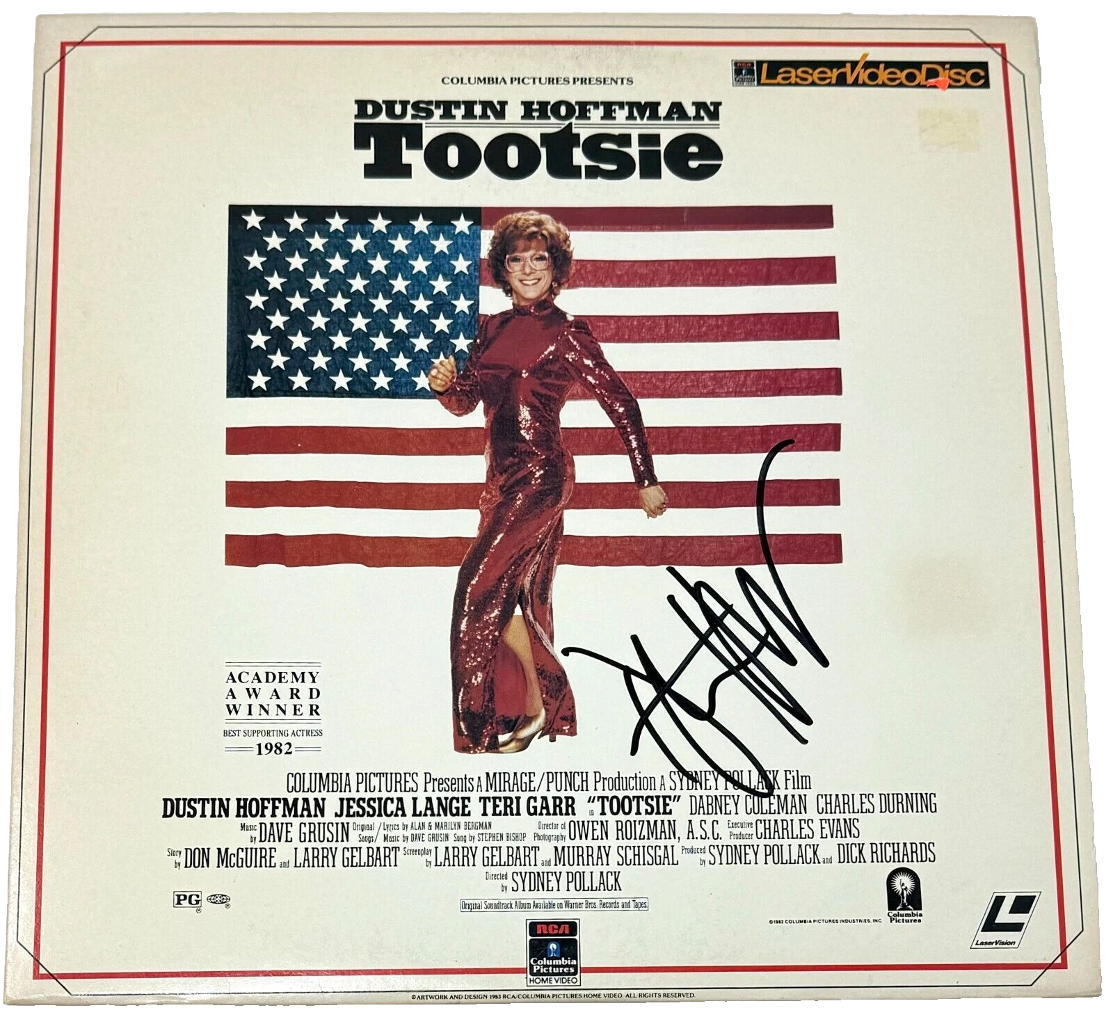 Dustin Hoffman Signed Autograph Tootsie Movie Laserdisc Film ACOA COA