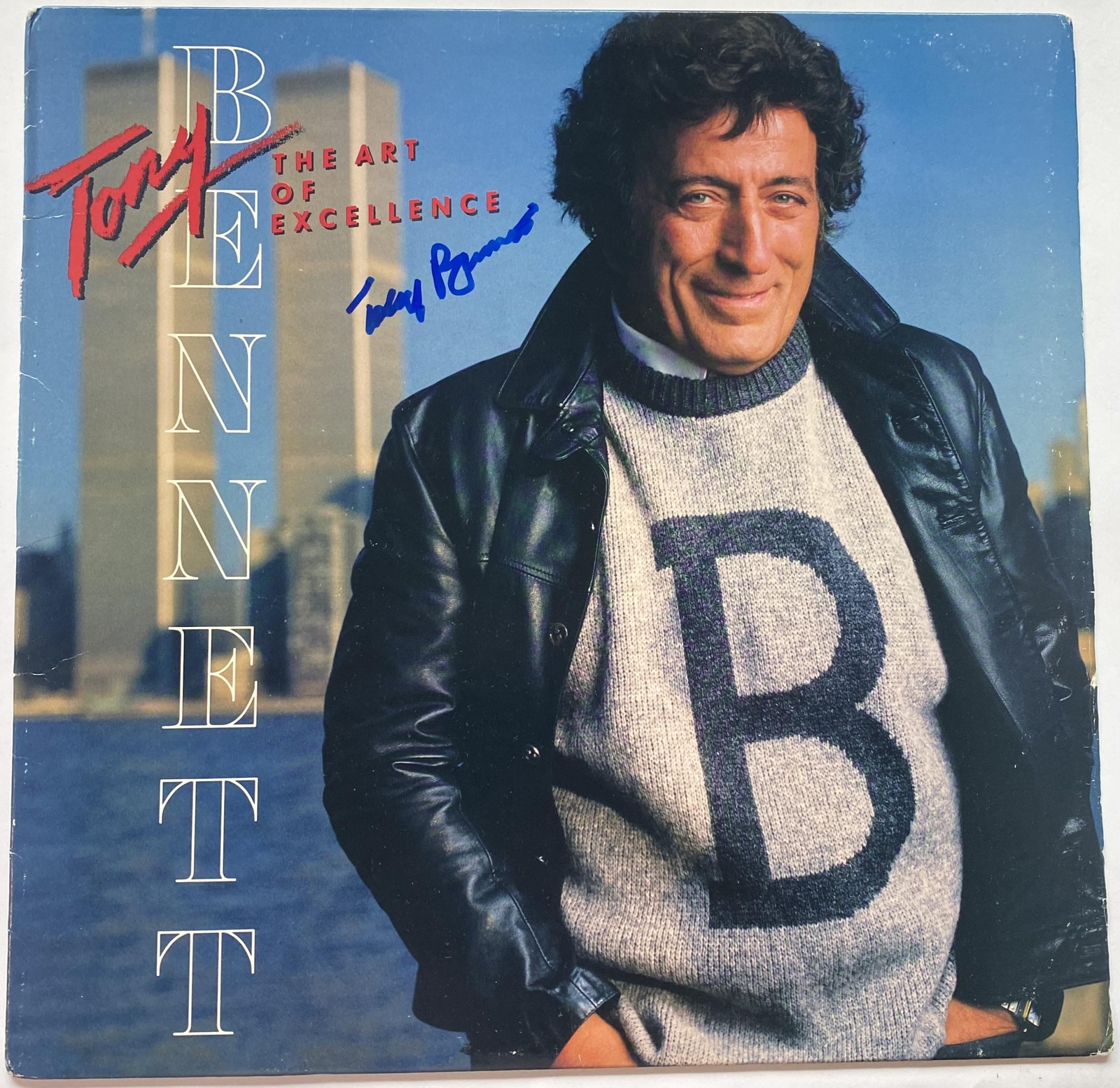 TONY BENNETT “THE ART OF EXCELLENCE” AUTOGRAPH SIGNED ALBUM LP COVER ACOA COLLECTIBLE MEMORABILIA