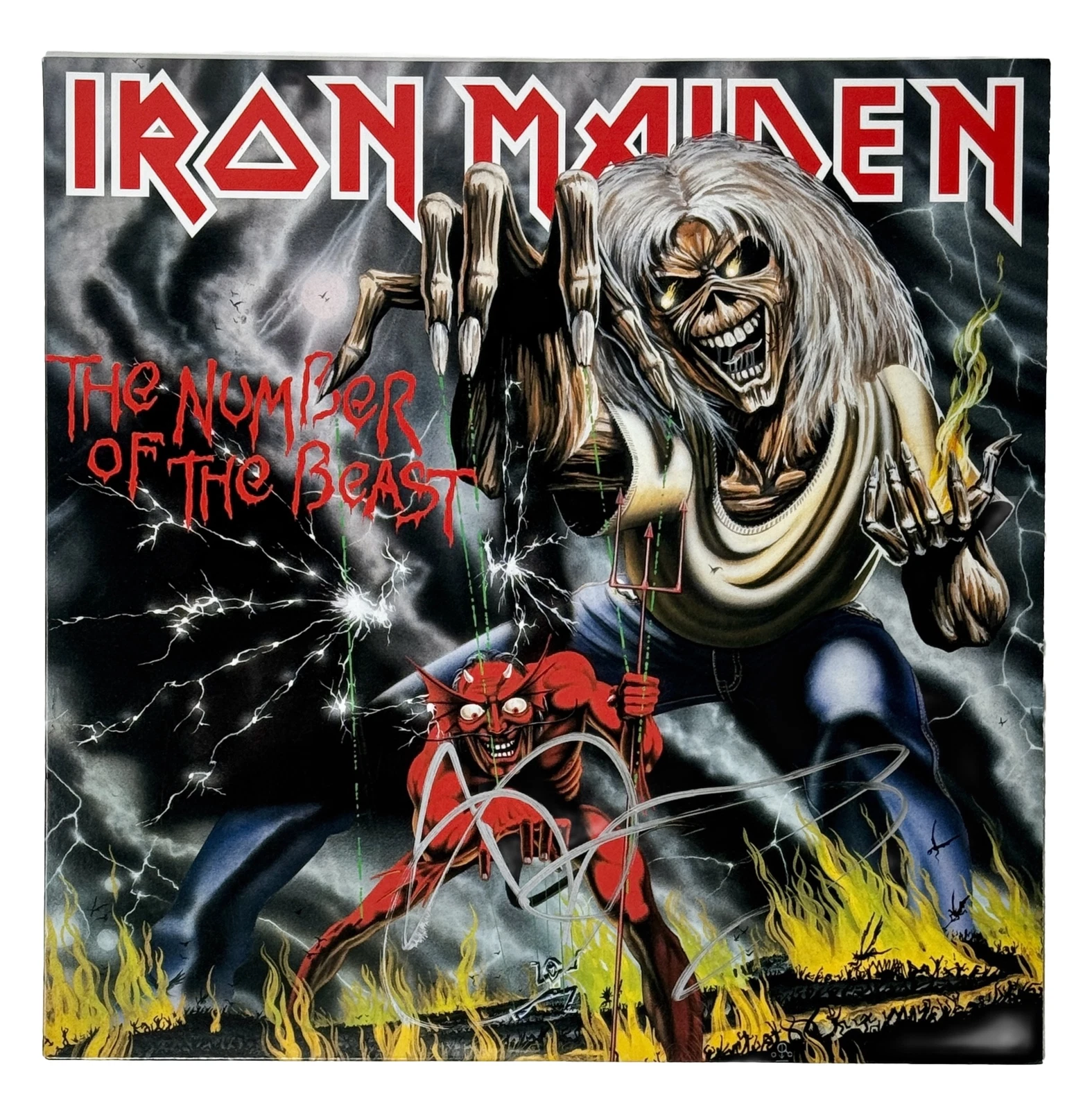 Bruce Dickinson Signed Iron Maiden The Number of The Beast Vinyl Album BAS COA