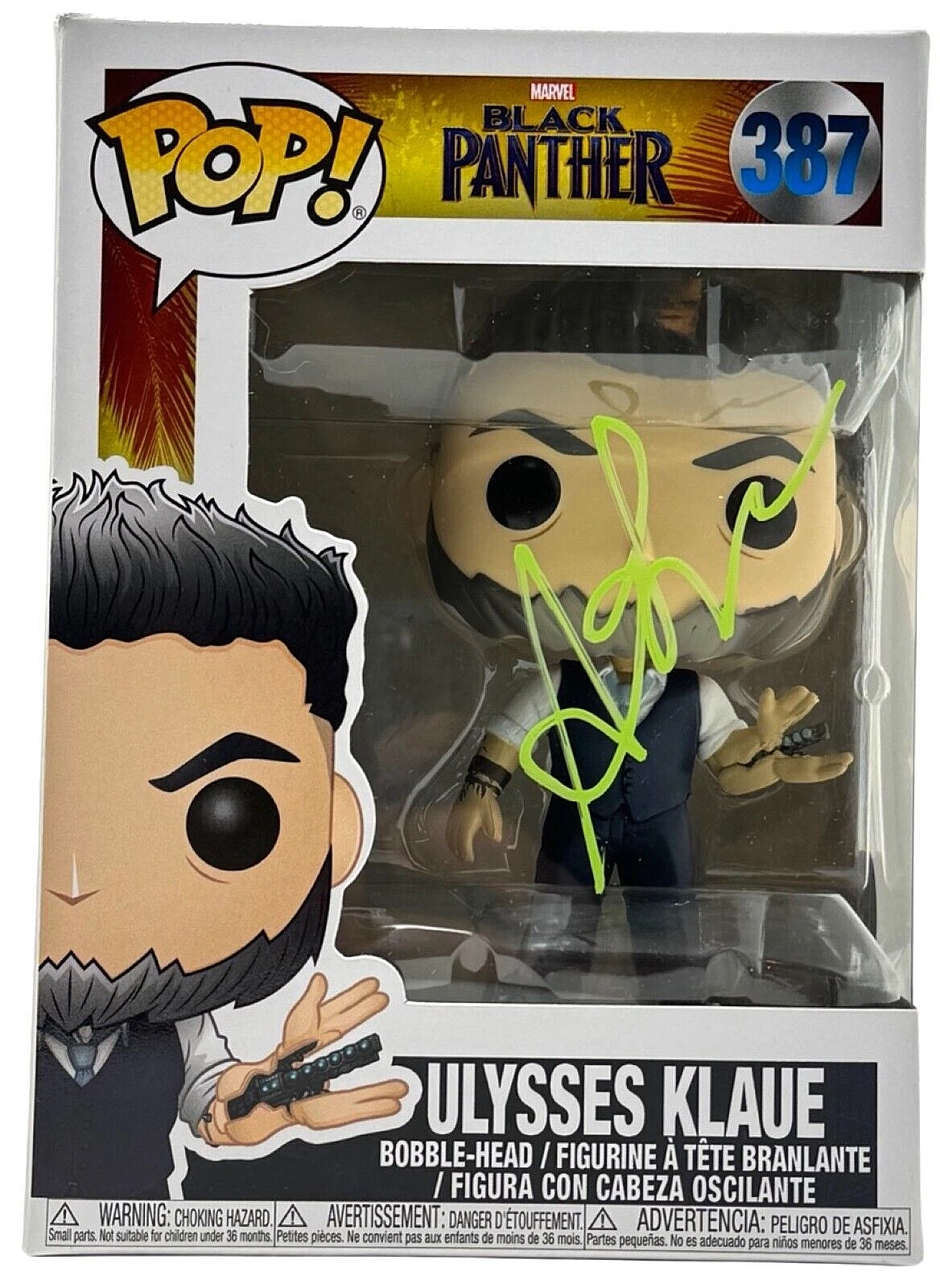 Andy Serkis Signed Funko Pop Ulysses Klaue Black Panther Autograph Beckett COA