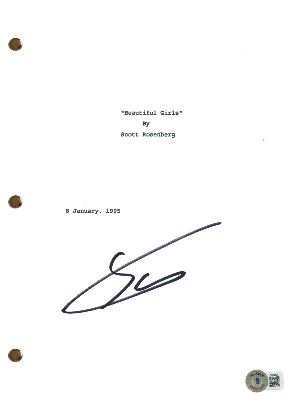 Scott Rosenberg Signed Autograph Beautiful Girls Script Full Screenplay BAS COA