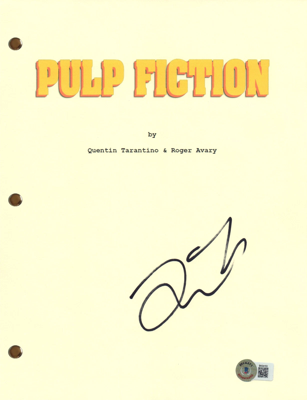 Quentin Tarantino Signed Autograph Pulp Fiction Full Movie Script Beckett COA