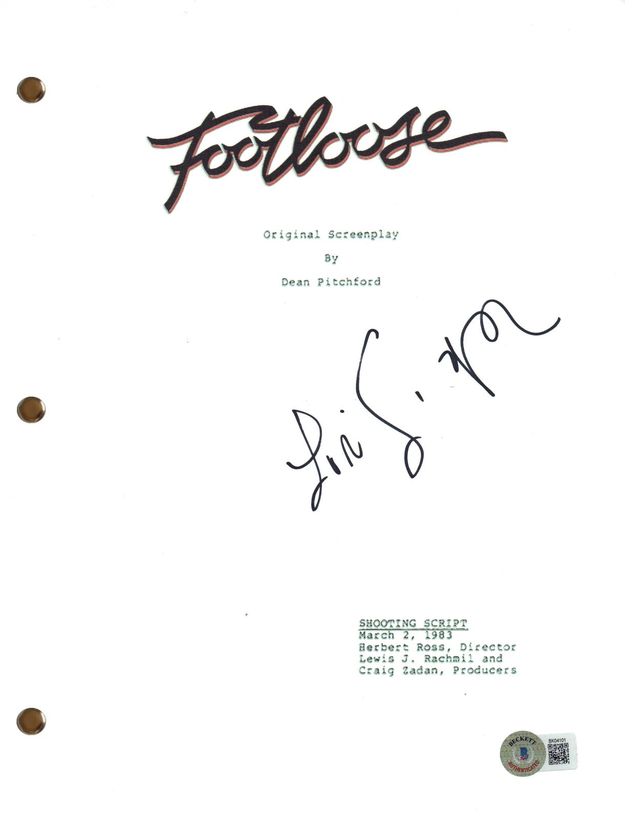 Lori Singer Signed Autograph Footloose Movie Script Full Screenplay Beckett COA