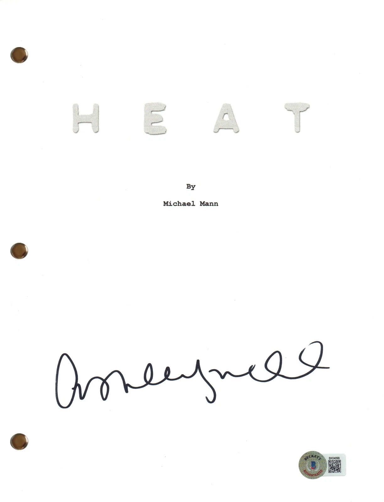 Ashley Judd Signed Autograph Heat Movie Script Full Screenplay Beckett COA