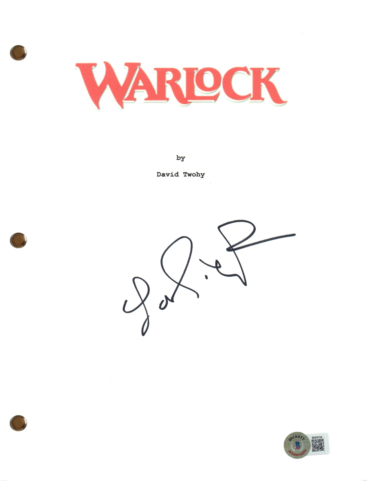 Lori Singer Signed Autograph Warlock Movie Script Full Screenplay Horror BAS COA