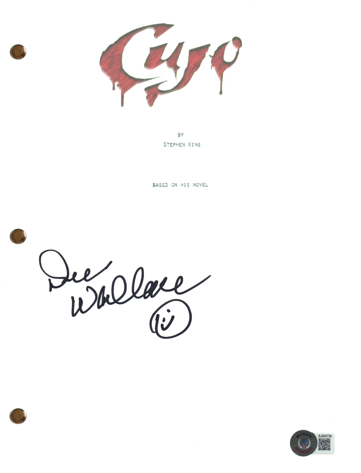 Dee Wallace Signed Autograph Cujo Movie Script Screenplay Horror Beckett COA