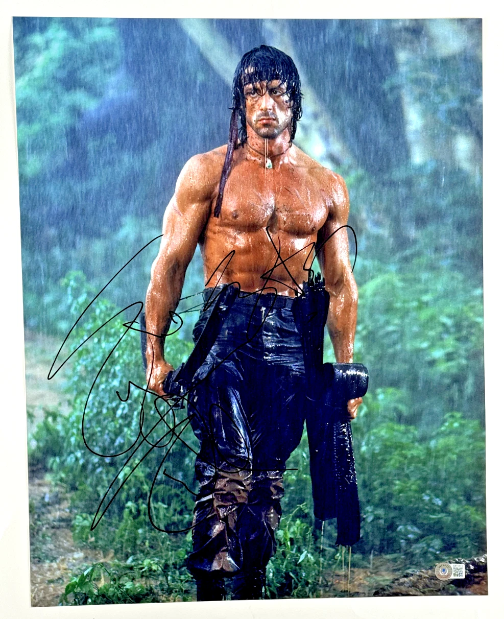 Sylvester Stallone Signed John Rambo 16x20 Photo Autograph First Blood BAS COA