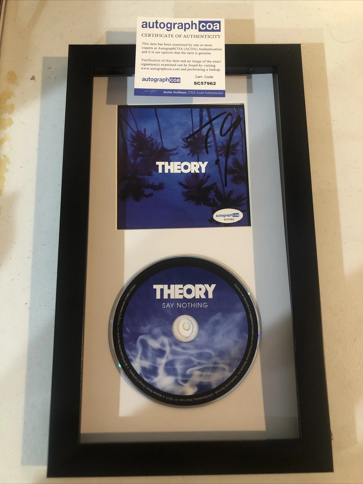 TYLER CONNOLLY THEORY OF A DEADMAN SIGNED AUTOGRAPH FRAMED CD DISPLAY ACOA